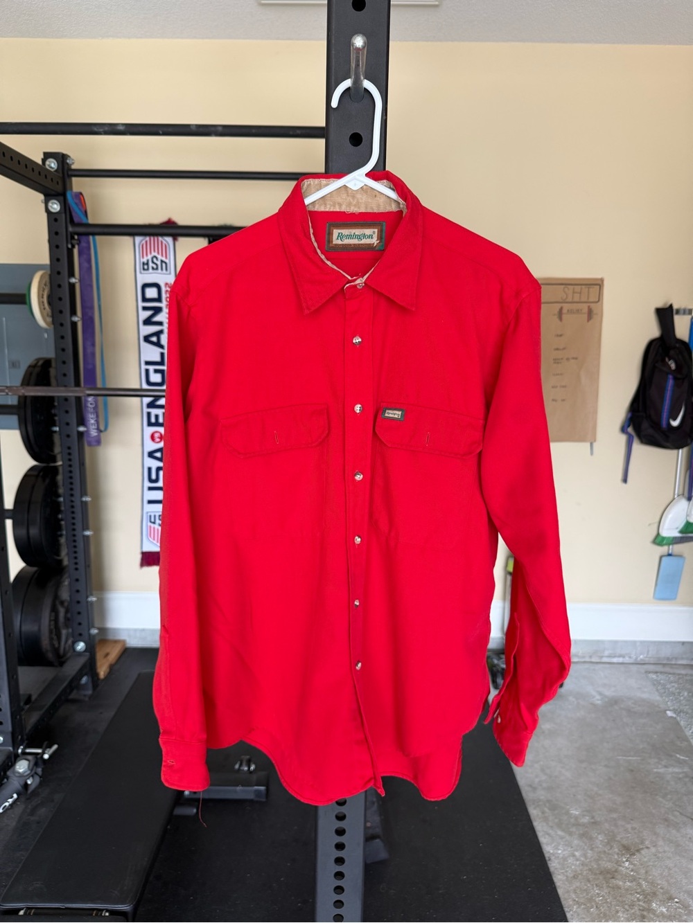 Vintage thick Remington Red Long Sleeve Button-Up Shirt